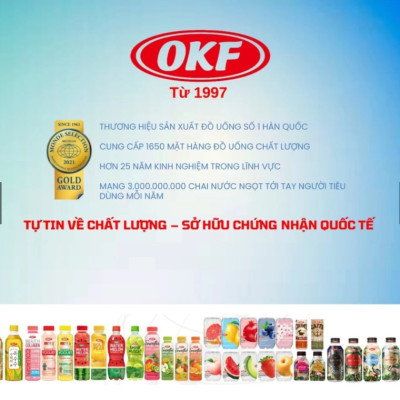 Nước ngọt có ga vị hoa anh đào OKF Hàn Quốc 350ML x 6 lon