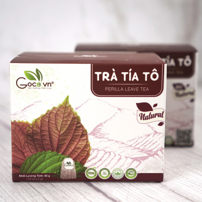 Combo Giải cảm, Giảm ho Goce (1 hộp Trà tía tô 40g, 1 hộp Bột tía tô 72g)