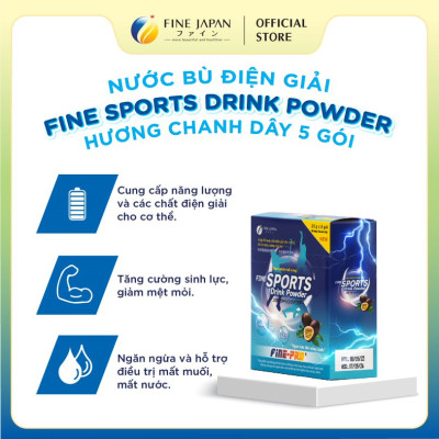 Bột pha nước điện giải Sport Drink FINE JAPAN hương chanh dây hộp 5 gói
