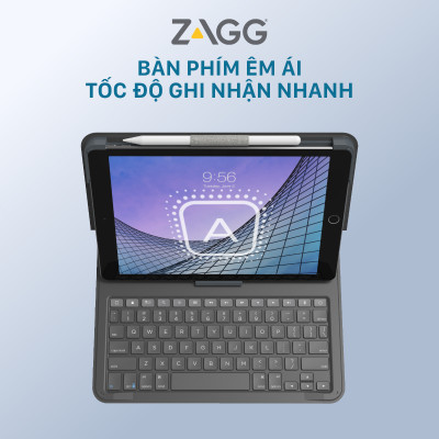 Ốp lưng kèm bàn phím ZAGG Messenger Folio 2 iPad 10.2/10.5" - 103007169 - Hàng chính hãng