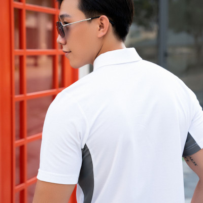 Áo Polo Nam Cổ Bẻ, Phối Nách, Xẻ Tà ALLPUR Công Nghệ Coolmax Siêu Mát - Chống Nhăn - Ngăn Mùi - Màu Trắng