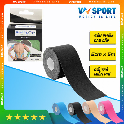 Combo 2 Cuộn Băng Keo Vải Dán Cơ Thể Thao Cao Cấp Kinesiology Tape  (5cm x 5m) - Băng Keo Dán Cơ Chuyên Dụng Trong Thể Thao Phù Hợp Cho Mọi Lứa Tuổi Và Tất Cả Các Bộ Môn Thể Thao