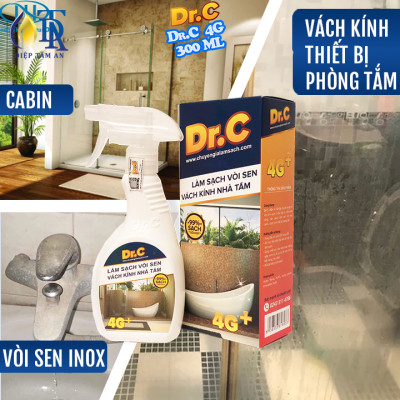 Combo Tẩy Bồn Cầu Bị Ố Vàng,Tẩy Gạch Men,Tẩy Xi Măng S90+Tẩy Cặn Canxi Nhà Tắm,Tẩy Vách Kính Vòi Sen Inox,Tẩy Ố Vàng Nhà Vệ Sinh 4G Dr.C