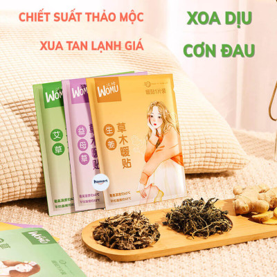 Miếng Dán Đau Bụng Kinh Hamart Dán Chườm Ấm Bụng Giữ Nhiệt Cơ Thể 3 Vị Thảo Dược Thiên Nhiên