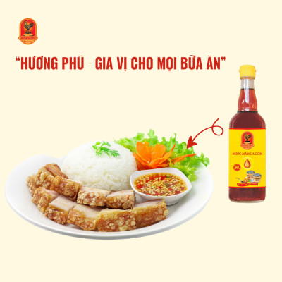 Nước mắm cá cơm Hương Phú 20 độ đạm 510ML - Thùng 6 chai - Hàng chính hãng