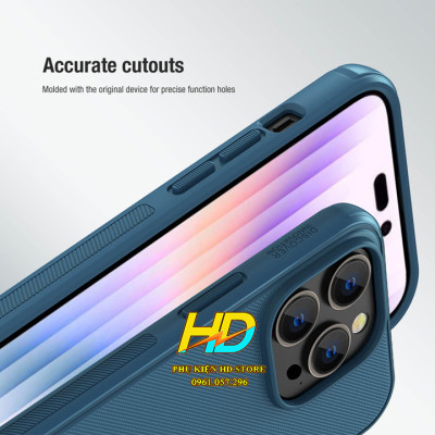 Ốp Lưng Dạng Sần Chống Sốc Dành Cho iPhone 14/ 14 Pro/ 14 Plus (14 Max) / 14 Pro Max Chính Hãng Nillkin SUPER FROSTED SHIELD PRO - Hàng Chính Hãng