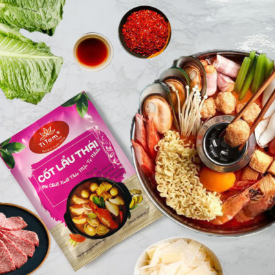 Gia vị nấu lẩu thái nêm sẵn Titom gói 100g dùng nấu nước cốt lẩu thái mì chua cay