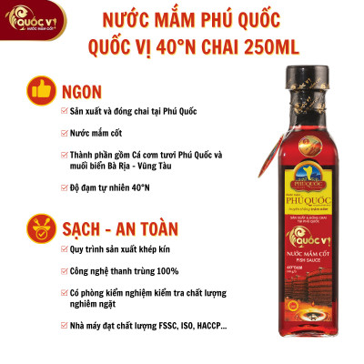 Hộp Tết 2 Chai Nước Mắm Cốt Phú Quốc - Quốc Vị Độ Đạm 40N Chai Thủy Tinh 250ml Cá Cơm