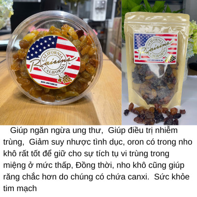 Nho Khô Không Đường 3 Màu Hàng Mỹ Ngọt Tự Nhiên