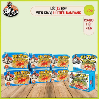 Lốc 12 Hộp Viên Gia Vị Hủ Tiếu Nam Vang Ông Chà Và 75g (Nam Vang Rice Noodle Broth Cubes)