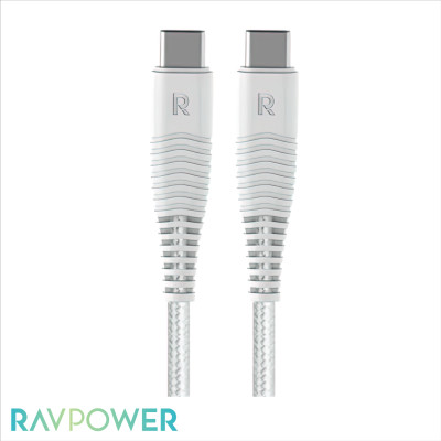 Bộ Củ Sạc Nhanh Type C 30W Cho iPhone 15, iP16, Cho SamSung RAVPower RP-PC120 Và Cáp Type C to C RP-CB047 - Hàng Chính Hãng