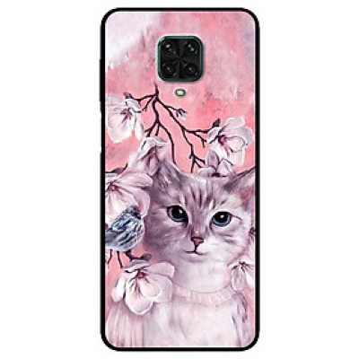 Ốp lưng dành cho Xiaomi Redmi 9s - 9 Pro - 9 Promax mẫu Mèo Và Chim Hồng