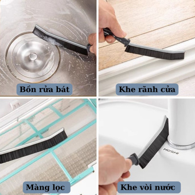 Combo Dọn Nhà 3 Món : Chổi Chà Cọ Nhà Vệ Sinh + Chổi Quét Trần Nhà + Bàn Chải Khe Hẹp - Hãng dododios