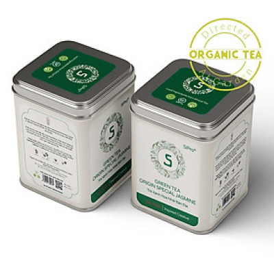 Trà xanh hoa nhài SACHS TEA 1773 ướp thủ công bởi nghệ nhân vị thơm ngọt hậu kéo dài hộp thiếc cao cấp 70g/hộp