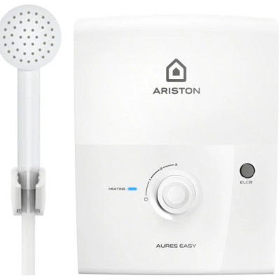 AURES EASY 4.5P Máy nước nóng trực tiếp Ariston AURES EASY 4.5P Bơm trợ lực, Cầu dao chống rò điện ELCB, Vỏ chống thấm [Hàng Chính Hãng]