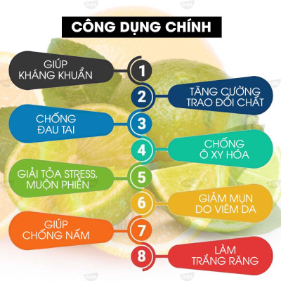 Tinh dầu Chanh Sần Kobi Lime essential oil giúp giảm căng thẳng, ngăn ngừa lão hóa, chống nhiễm trùng hiệu quả