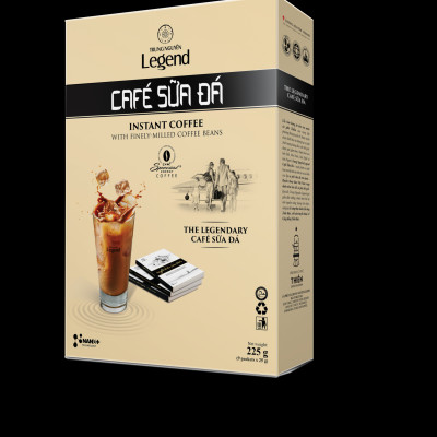 Trung Nguyên Legend - Cà phê hoà tan rang xay 3in1 Cafe sữa đá - Hộp 9 gói x 25gr
