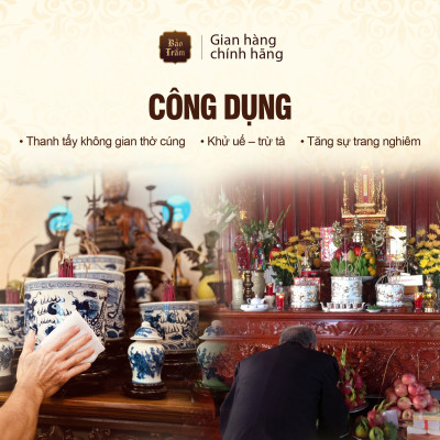 Khăn Bao Sái Bàn Thờ Bảo Trầm – Khăn Lau Đa Năng 12 Miếng/Hộp