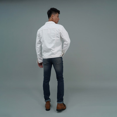 Áo Khoác Jeans Cao Cấp HUNTER X-RAYS Form Slim Cotton Màu Trắng K12
