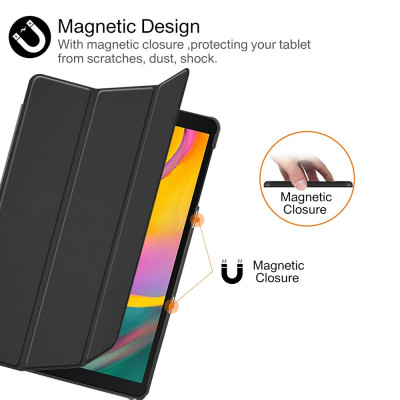 Case bao da chống sốc cho Samsung Galaxy Tab S5e (T720 / T725) 10.5 inch hiệu HOTCASE thiết kế siêu mỏng hỗ trợ Smartsleep, gập nhiều tư thế, mặt da siêu mịn - hàng nhập khẩu