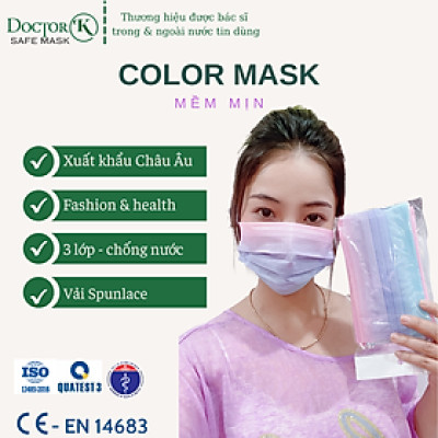 < 1 BỊCH 10 CÁI> Khẩu trang y tế NHIỀU MÀU - Color Mask Gradient - Chất vải Spunlace mềm mại - An tâm sử dụng