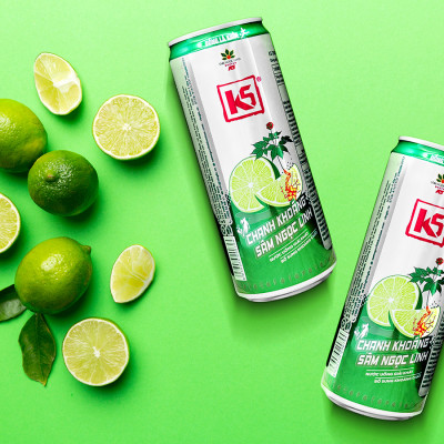 Nước Tăng Lực K5 Sâm Ngọc Linh Lon Lẻ Vị Chanh Khoáng (320ml/Lon)