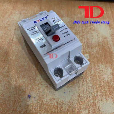 Cầu dao chống giật ROCKY RKEL1 loại tốt màu trắng 20A 30A kèm vỏ, không vỏ, cầu dao an toàn, aptomat MCCB, Át atomat, CB cóc, hàng chính hãng, Điện Lạnh Thuận Dung