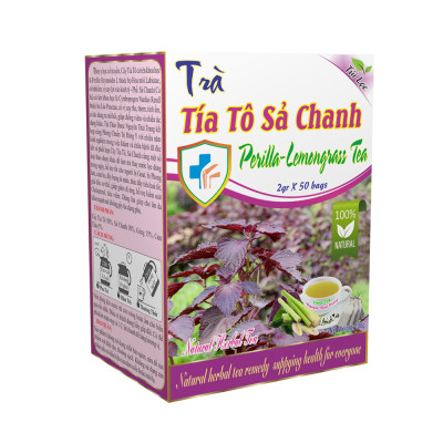 Combo 3 Hộp Trà Tía Tô Sả Chanh (Hộp 50 Túi Lọc x 2g) - Tăng Sức Đề Kháng, Giải Nhiệt Cơ Thể- Nguyên Thái Trang - Thảo Dược Thiên Nhiên - Tốt Cho Sức Khỏe 