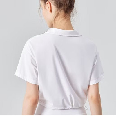 Áo thể thao dáng ngắn croptop rút dây thời trang trẻ trung cho nữ