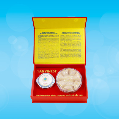 Hộp quà tặng Yến sào Sanvinest Khánh Hòa chính hiệu nguyên tổ sơ chế - Q210
