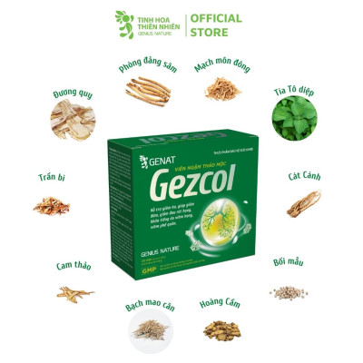 Combo Gia Đình - 5 sản phẩm kẹo Genat - Kẹo thảo mộc Covitux, Genat Gừng Plus, Genat chanh sả, viên ngậm Zalocol và Gezcol hỗ trợ giảm ho, giảm đờm, đau rát họng