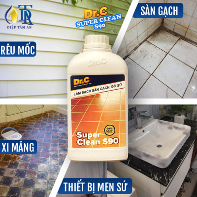 Combo Tẩy Bồn Cầu Bị Ố Vàng,Tẩy Gạch Men,Tẩy Xi Măng S90+Tẩy Cặn Canxi Nhà Tắm,Tẩy Vách Kính Vòi Sen Inox,Tẩy Ố Vàng Nhà Vệ Sinh 4G Dr.C