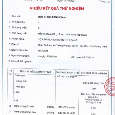 Bột Chuối Xanh - 29.9% Tinh Bột Kháng, nguyên xơ, không đường, không chất bảo quản - Nguyên Chất ( Đã Kiểm Nghiệm )