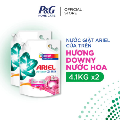 Combo 2 Nước Giặt ARIEL Chuyên Gia Cửa Trên Ngăn Lem Màu Túi 4.1KG