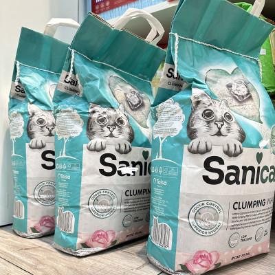 SANICAT Cát vệ sinh Hoa Hồng - (Betonite- Đất sét) - 8L