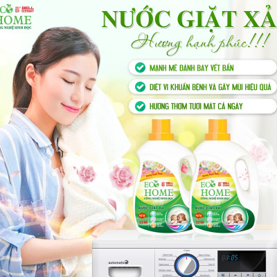 Nước Giặt Xả ECOHOME - Giặt Xả Kim Ngân Store Với Hương Hạnh Phúc Giúp Làm Sạch Quần Áo, Lưu Hương Thơm Lâu