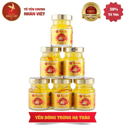 Lốc 6 Hũ Yến Sào Chưng Đông Trùng Hạ Thảo 30% Yến Nguyên Chất Hũ 70ml