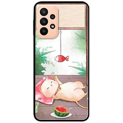 Ốp lưng dành cho Samsung A13 4G mẫu Mèo Nằm Chờ Cá