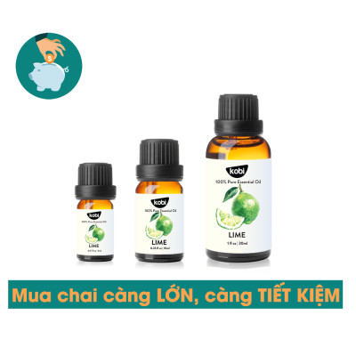 Tinh dầu Chanh Sần Kobi Lime essential oil giúp giảm căng thẳng, ngăn ngừa lão hóa, chống nhiễm trùng hiệu quả