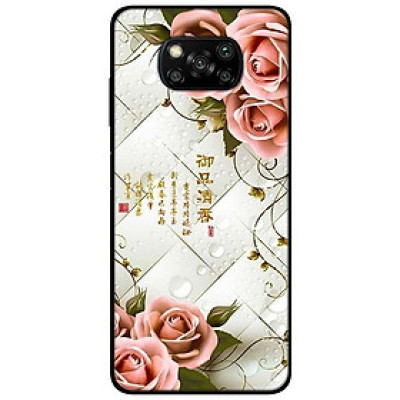 Ốp lưng dành cho Xiaomi Poco X3 mẫu Hoa Hồng Nền Sọc