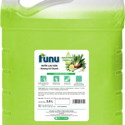 Nước lau sàn Funu sả chanh, sạch ngay sau một lần lau không cần lau lại với nước - Hàng chính hãng