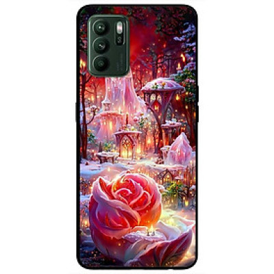 Ốp lưng cho Oppo A15 - A15s - A35 4G - A17 - A17K - A57 4G - A94 5G - A95 5G - Hoa Hồng Ánh Sáng - Hàng Chính Hãng
