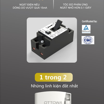 Máy tắm nước nóng OTTOWA TE45P01 - Hàng chính hãng - Có bơm