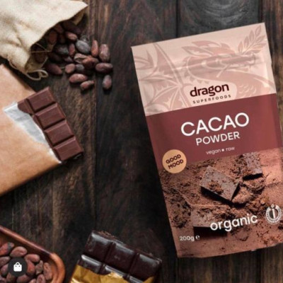 Bột Ca cao nguyên chất hữu cơ 200gr - Dragon Superfoods