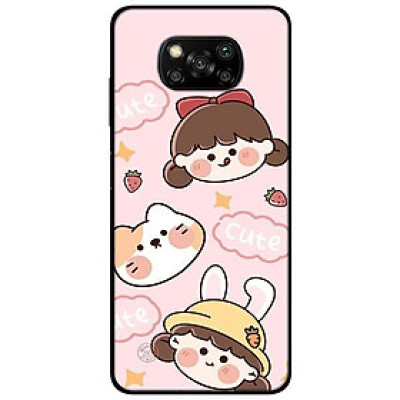 Ốp lưng dành cho Xiaomi Poco X3 mẫu Cô Gái Và Chú Cún Hồng