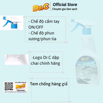 Combo Dr.C CHÍNH HÃNG siêu tiết kiệm ( Siêu tẩy dầu mỡ Dr. C + Làm sạch sàn gạch, thiết bị men sứ Dr.C - S90 ( 1 lít))