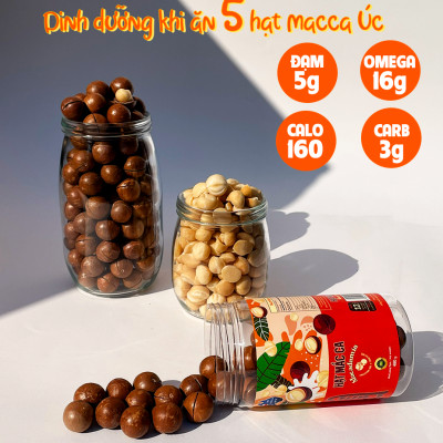 Hạt Macca Úc Nứt Vỏ Pams [Tặng kèm khui hạt] Macca Hữu Cơ Nhập Khẩu Úc, Hạt A Size 25-28
