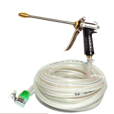 Bộ dây vòi xịt nước rửa xe, tưới cây . tăng áp 3 lần, loại 7m, 10m 206318 đầu đồng,cút,nối đen+ tặng đai