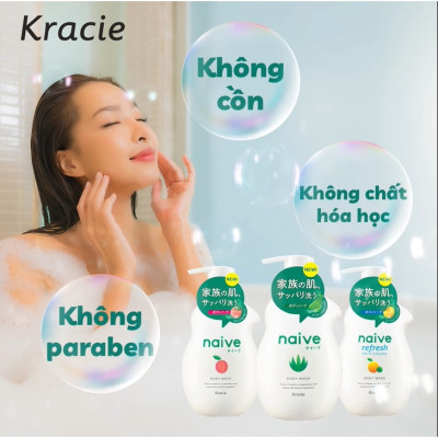 Sữa Tắm Chiết Xuất Từ Lô Hội Kracie Naive Body Wash (Aloe) - Chai 530ml