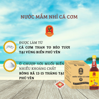 Nước mắm cá cơm Hương Phú 20 độ đạm 510ML - Thùng 6 chai - Hàng chính hãng